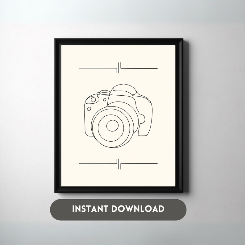 Printable Design Minimalist One-line Drawing Camera Gift for ...