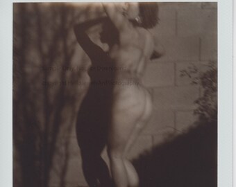 Backyard Nude 2 - Black and White - Nude Polaroid Film Print