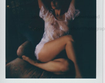 Legs and Lingerie - Semi-Nude Polaroid Film Print