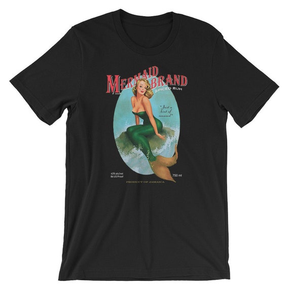 Vintage Pin up Mermaid T-shirt Mermaid Brand Spiced Rum Ad Retro  Advertising Mystical Creature Fantasy Imaginary Make Believe Sea Witch 