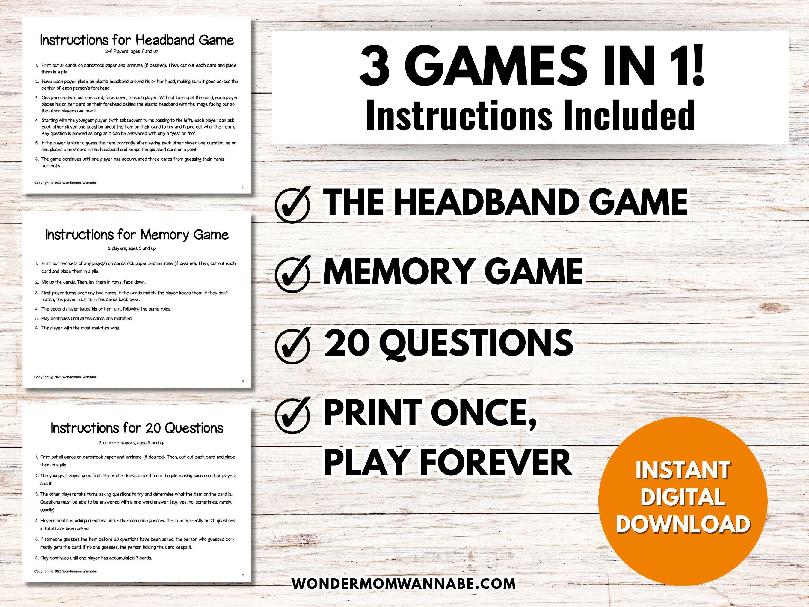 Food Printable Game Cards | Food Flash Cards | 20 Questions Game ...
