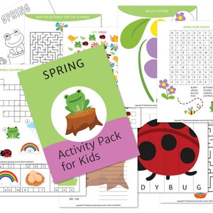 Spring Activity Kit for Kids: 14 Pages of Games & Puzzles (Digital Download)