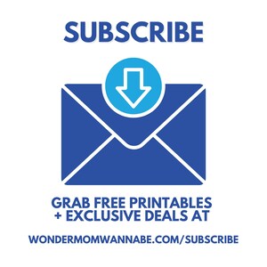 Call-to-action for subscribing to free printables and exclusive deals.