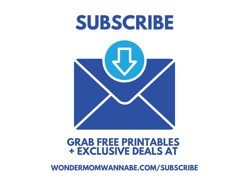 Call-to-action for subscribing to free printables and exclusive deals.
