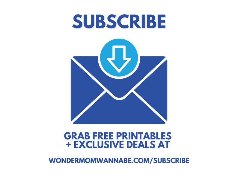Call-to-action for subscribing to free printables and exclusive deals.
