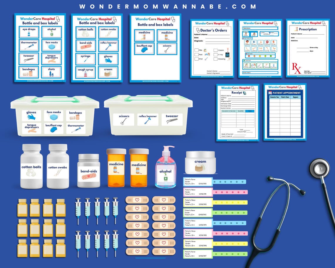Pretend Play Hospital Kit: Doctor Role Play Printables (instant ...