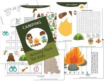 Printable Camping Games for Kids: Mazes, Puzzles, Camping Activity Kit, I Spy (Digital Download)