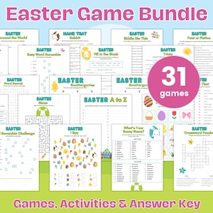 31 Easter Games Bundle: Printable Party Activities (Digital)