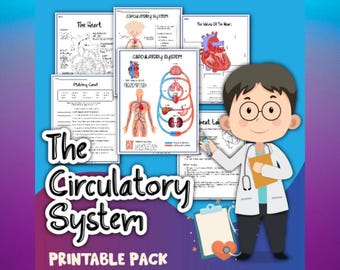 Kids Circulatory System Learning Kit: Printable Diagrams, Printable Activity (Digital Download)