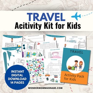 Travel Activity Kit for Kids | Kids Travel Games and Preschool Road Games | Screen Free Travel Digital Kit