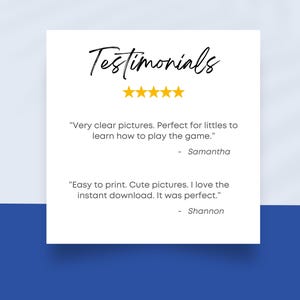Customer testimonials with positive reviews about printable items from an Etsy shop.