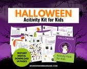 Halloween for Kids Printable Activity Kit, Halloween Printables Bundle, Spooky Party Game, Trick or Treat Game