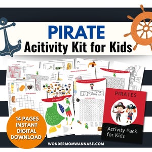 Pirate Activity Kit for Kids | Easy Pirate Games, Kids Treasure Hunt & Treasure Map Maze | Screen Free Fun Party Game Kit | Printable Party