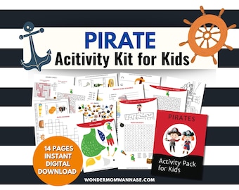 Pirate Activity Kit for Kids | Easy Pirate Games, Kids Treasure Hunt & Treasure Map Maze | Screen Free Fun Party Game Kit | Printable Party