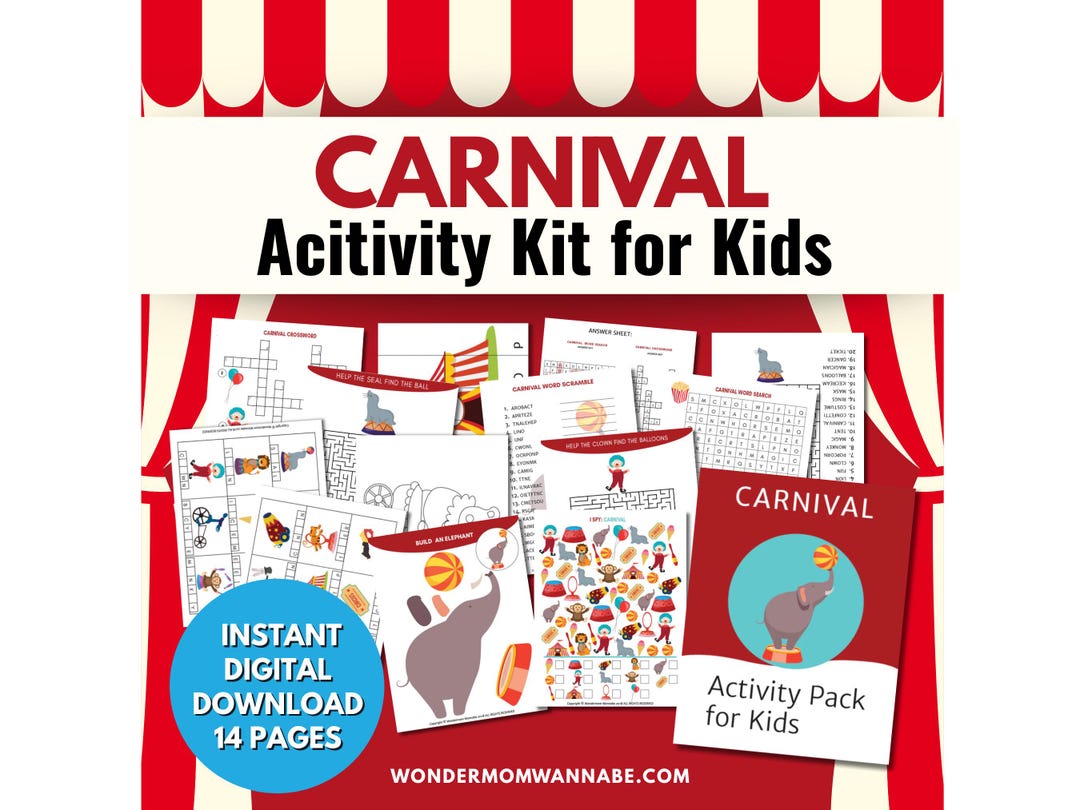 Carnival Activity Kit for Kids | Printable Kid Games, Kids Word Games ...