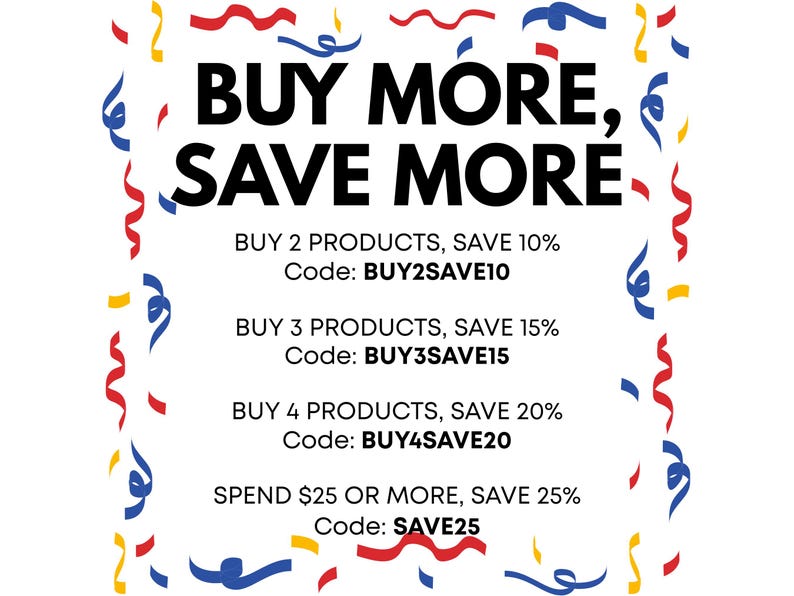 Promotional flyer offering discounts for purchasing multiple products.
