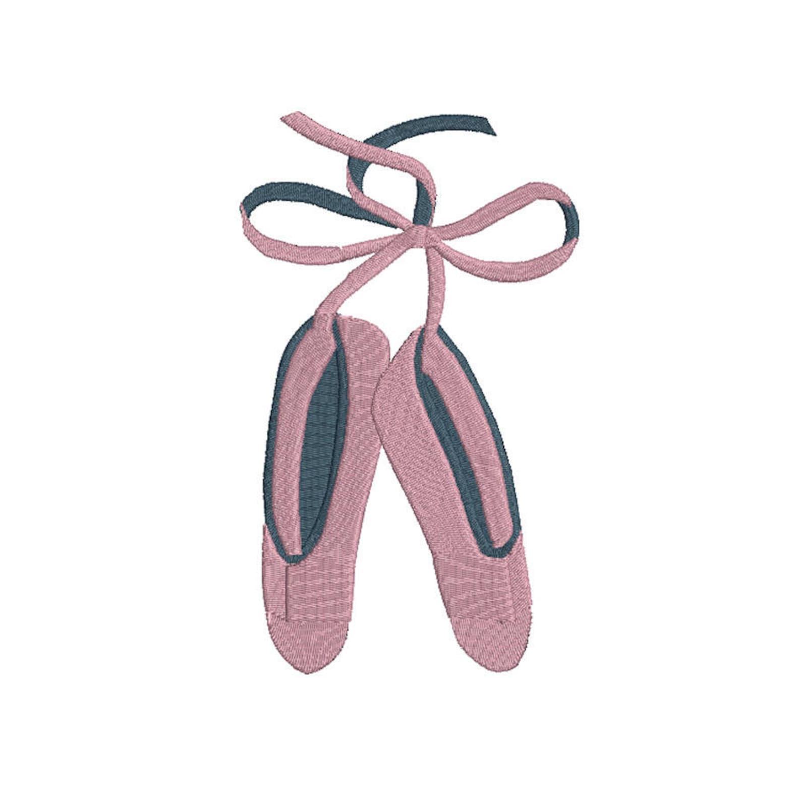 ballet shoes embroidery design (3 sizes / multiple formats) dance shoes machine embroidery pink - nutcracker motif peeker pes, j