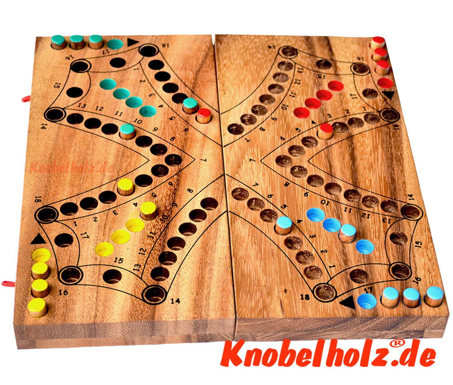 Tock Tock Game for 4 Players, Exciting Puzzle Wood Family Game Made of