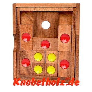 Khun Phan large Knobelholz.de Escape Schiebespiel Denkspiel Knobelspiel Geduldspiel aus Samanea Holz, IQ Test, Khun Phean