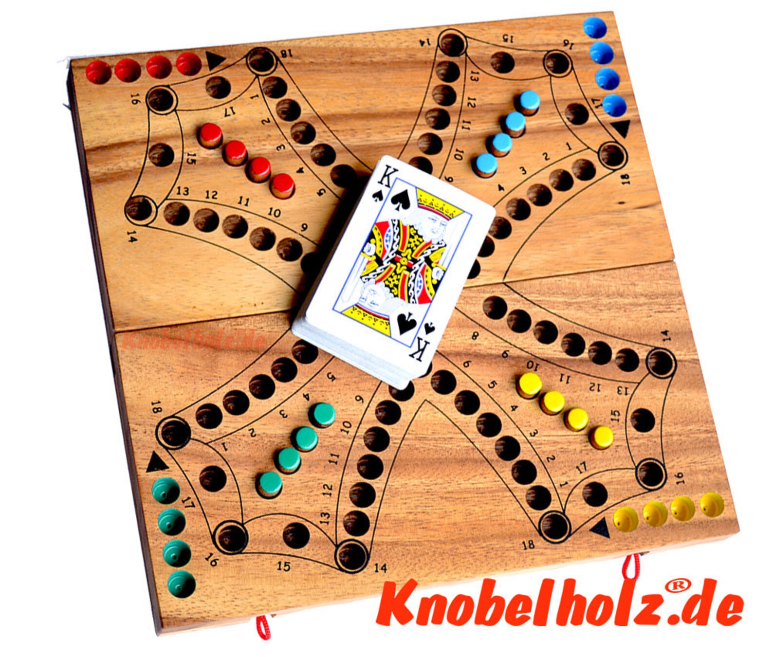 Pferderennen Würfelspiel Aus Holz - Für 2 Spieler, Familienspiel, In Holzbox
