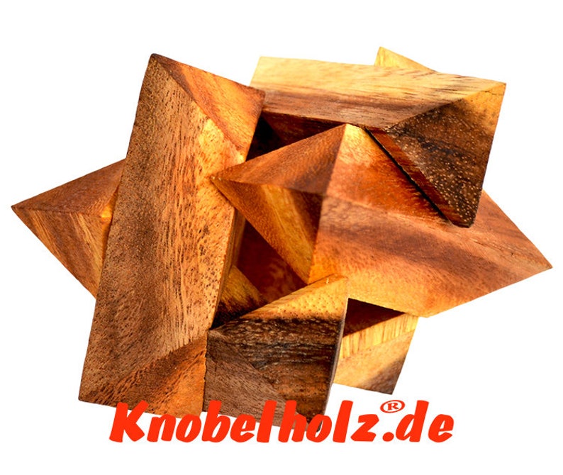 Notec Teufelsknoten Puzzle – Holzknoten Aus 6 Teilen, 7,5 Cm³, Aus Nachhaltigem Samanea-Holz