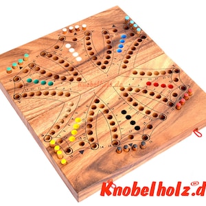 Tock Tock Spiel für 6 Spieler das lustige Knobelholz.de Familienspiel aus Holz mit Spielkarten Unterhaltungsspiel Teamspiel, Brettspiel