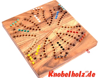 Tock Tock game for 6 players the funny Knobelholz.de family game made of wood with playing cards entertainment game team game, board game