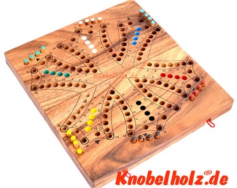Tock Tock game for 6 players the funny Knobelholz.de family game made of wood with playing cards entertainment game team game, board game