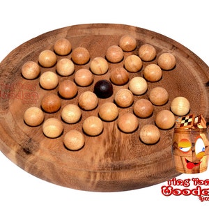 Solitaire board large, Halma, Halma for one player, wooden game, strategy game, puzzle game, puzzle wood, patience game