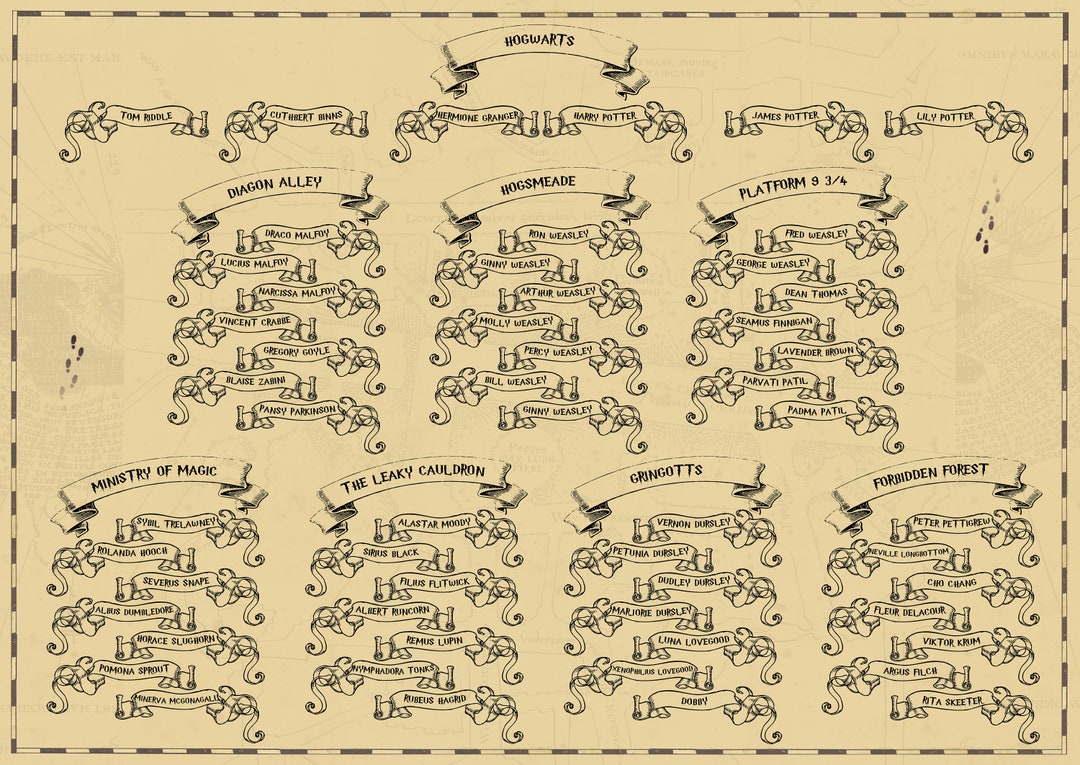 Harry Potter Marauders Map 60 Piece Party Tableware Set | Cups | Plates | Napkins
