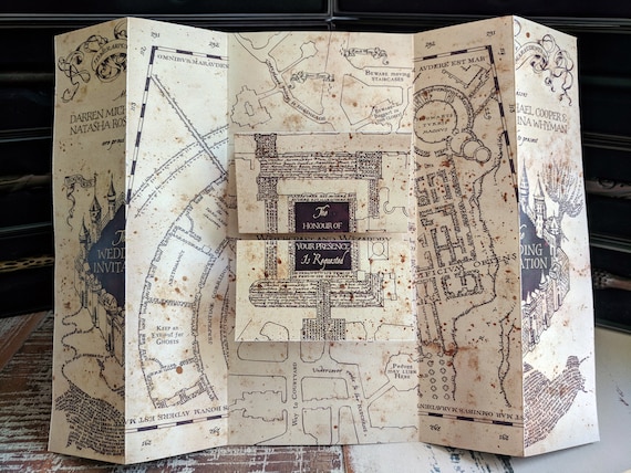 Harry Potter Dla Ciebie Mapa Zaproszenia ślubne Zaproszenia Etsy
