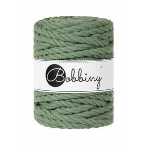 Bobbiny Eucalyptus Green 3PLY MACRAMÉ ROPE 9MM 32 YARDS/30M / 3-strand macrame rope/ Chunky Macramé cord/ Chunky 3Ply Twisted Macrame Rope