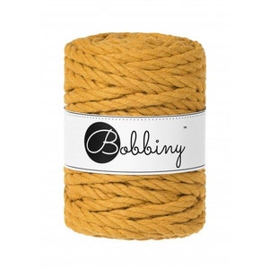 Bobbiny Mustard 3PLY MACRAMÉ ROPE 9MM 32 YARDS/30M / 3-strand macrame rope/ Chunky Macramé cord/ Chunky 3Ply Twisted Macrame Rope