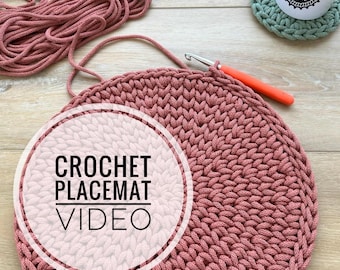 Video Tutorial for Seamless Round Waistcoat Stitch Crochet Placemat – Digital Video Tutorial only | DIY Gift & Home Decor
