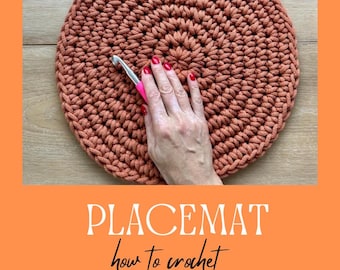 Crochet a Round Placemat for Beginners – Single Crochet Stitch Video Tutorial & Written Instructions | Bobbiny Cotton Cord