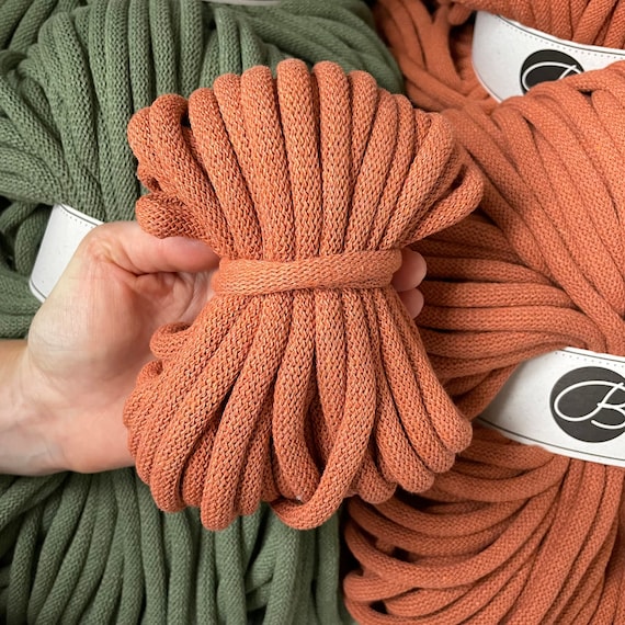  Cuerdas de algodón torcidas de 5 yardas de 0.394 in para  decoración de manualidades, cuerda de algodón para bolsa, cinturón,  accesorios de costura, cuerdas de algodón trenzadas para manualidades,  cuerda de