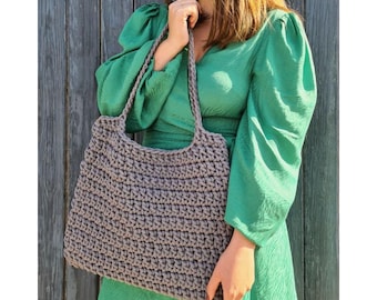 PDF Pattern Digital on How to Crochet Bag with Bobbiny braided cotton cord