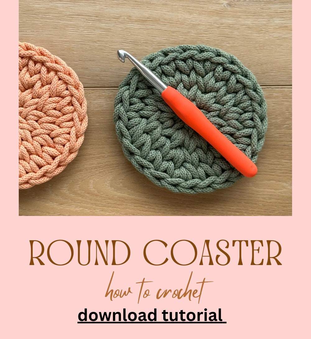 Digital Crochet Flat Round Circle Waistcoat Stitch Coaster - Seamless | Video Tutorial ONLY | DIY | Beginner Crochet Project