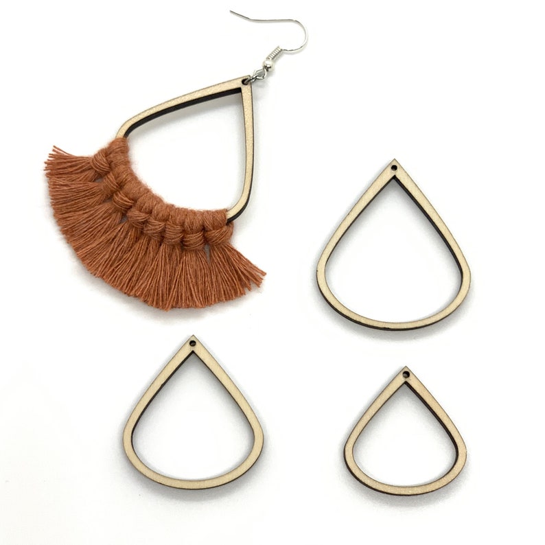 Teardrop Earring Findings/frames MEDIUM Size Wood Findings Etsy