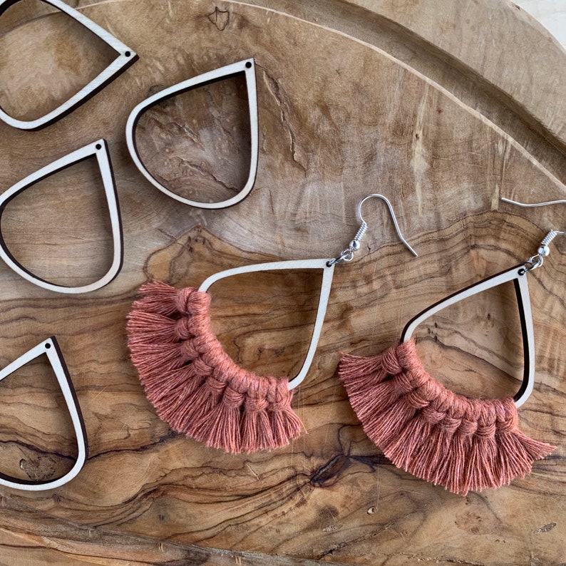 Teardrop Earring Findings/frames MEDIUM Size Wood Findings Etsy