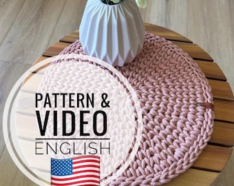 Digital Crochet Placemat Tutorial - 32-Page PDF with Step-by-Step Instructions & Video Guides, E-Book designed by ALL Yarn Drive