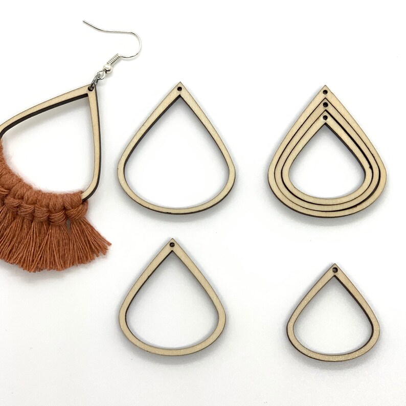 Teardrop Earring Findings/frames MEDIUM Size Wood Findings Etsy