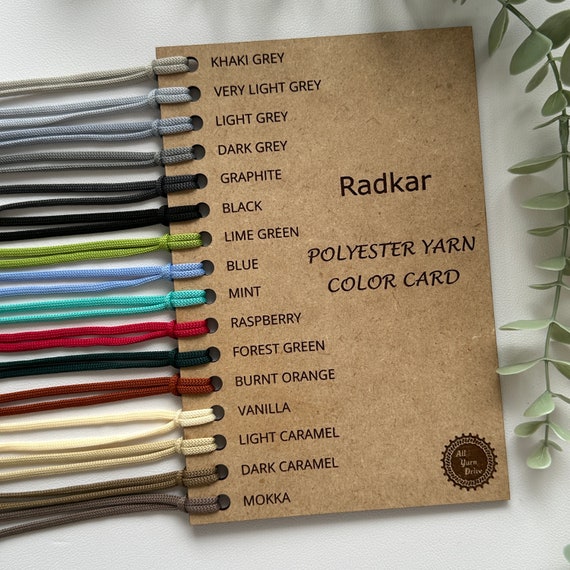 Radkar Polyester Cord Color Card/palette Card/chart/macrame Cord  Card/proofgrade Braided Cord Color Card 