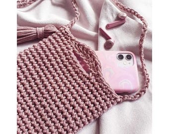 Pattern Digital on How to Crochet iPhone Bag with Bobbiny braided cotton cord