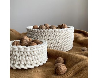 Crochet Your First Two Baskets – PDF Pattern | Digital Download | Bobbiny Cord | DIY Handmade Gift & Christmas Decor - Beginner-Friendly
