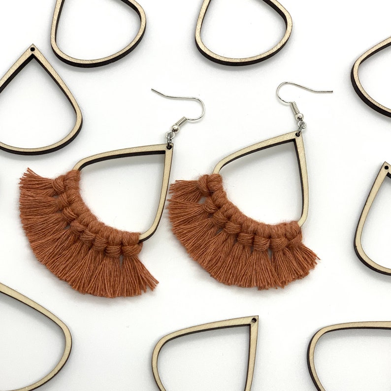 Teardrop Earring Findings/frames MEDIUM Size Wood Findings Etsy