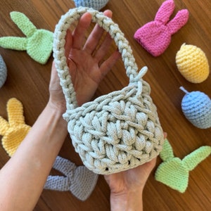 かぎ針編みのイースターバスケット – ビデオチュートリアルのみ - デジタルダウンロード | DIY 手作りギフト