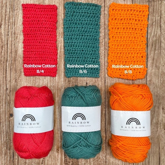 Hobbii Rainbow Cotton 8/6, Crochet Fingering Vegan Yarn, Amigurumi and  Craft Projects, OEKO TEX Certified 
