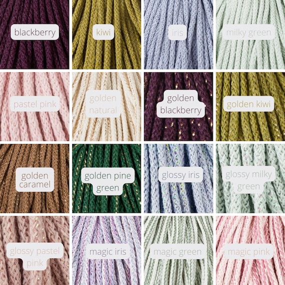 BOBBINY 3mm Braided Cotton Cord SAMPLES, Braided Cor for Macramé Cord,  Chunky Yarn, Cotton Rope, Craft Cord 16 Ft/5.5 Yards/5 Meters 