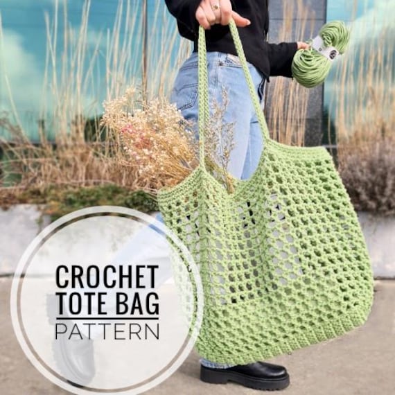 Crochet Summer Tote Bag PDF Pattern I Bobbiny 3mm cotton braided cord